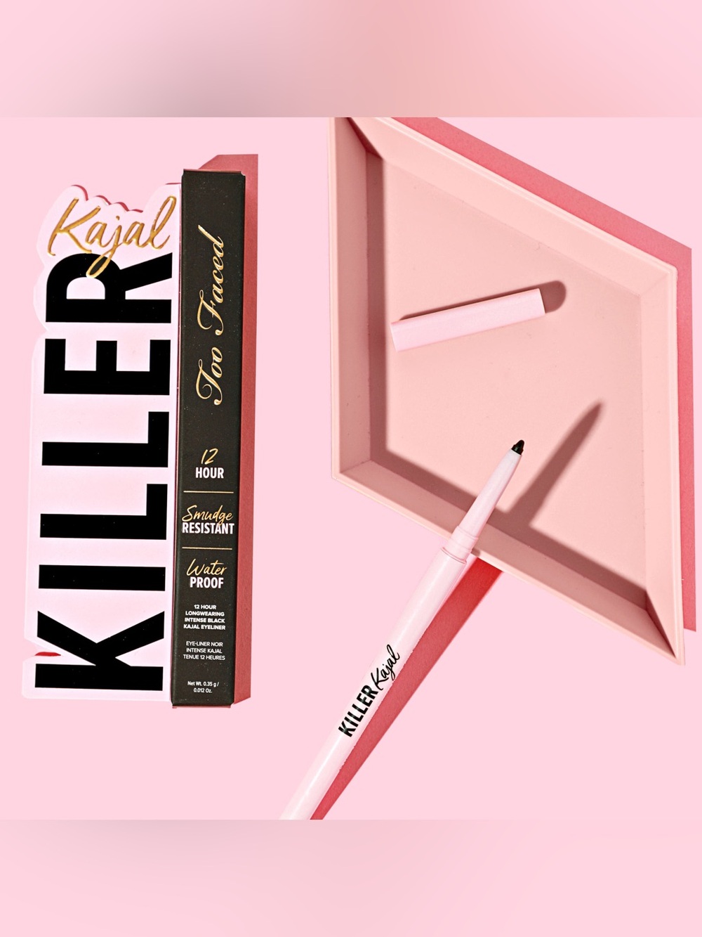 Too Faced Killer Eyeliner Duo - Kajal & 36 Hr Gel Waterproof Liner - Black, NEW - Picture 7 of 12